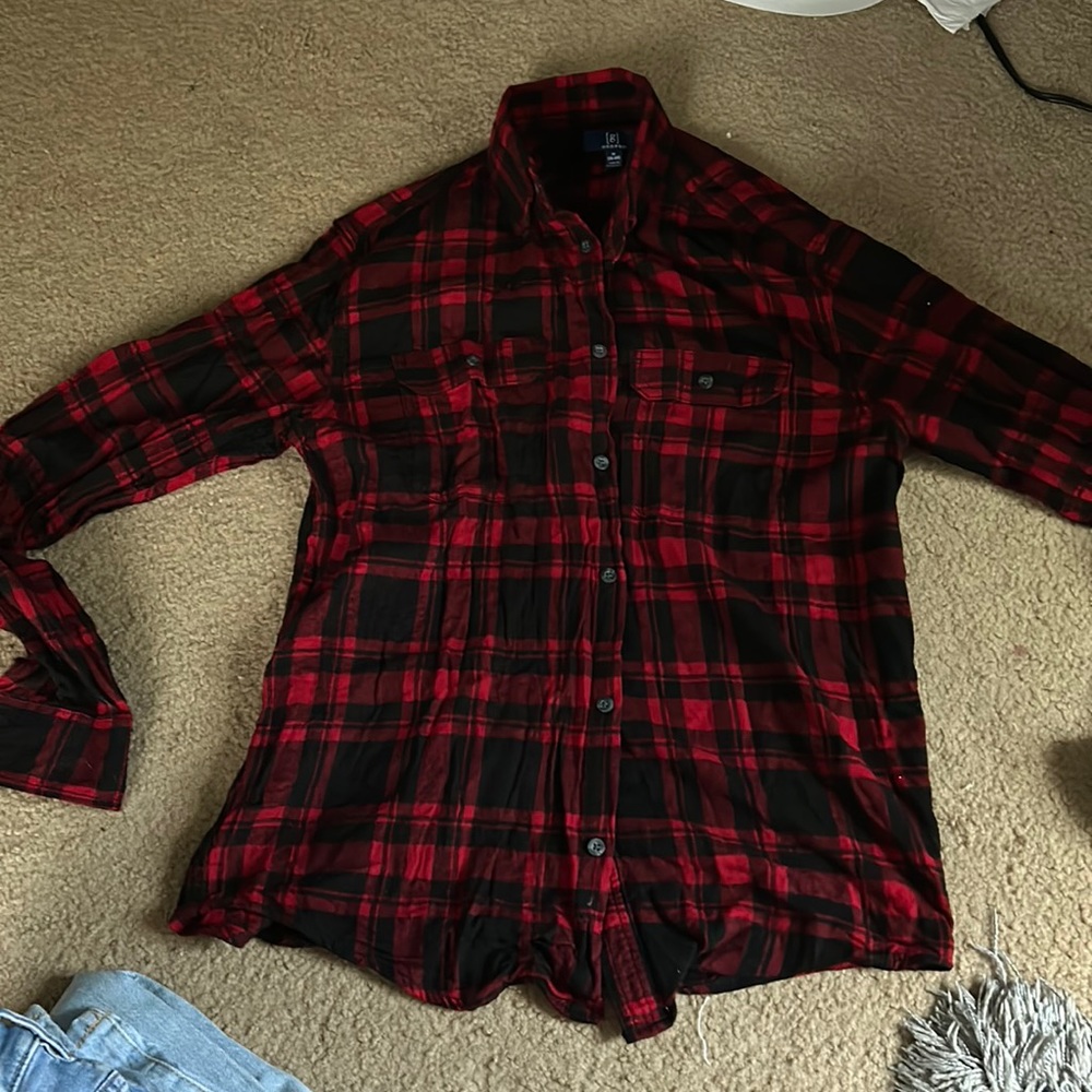 George red and black plaid flannel